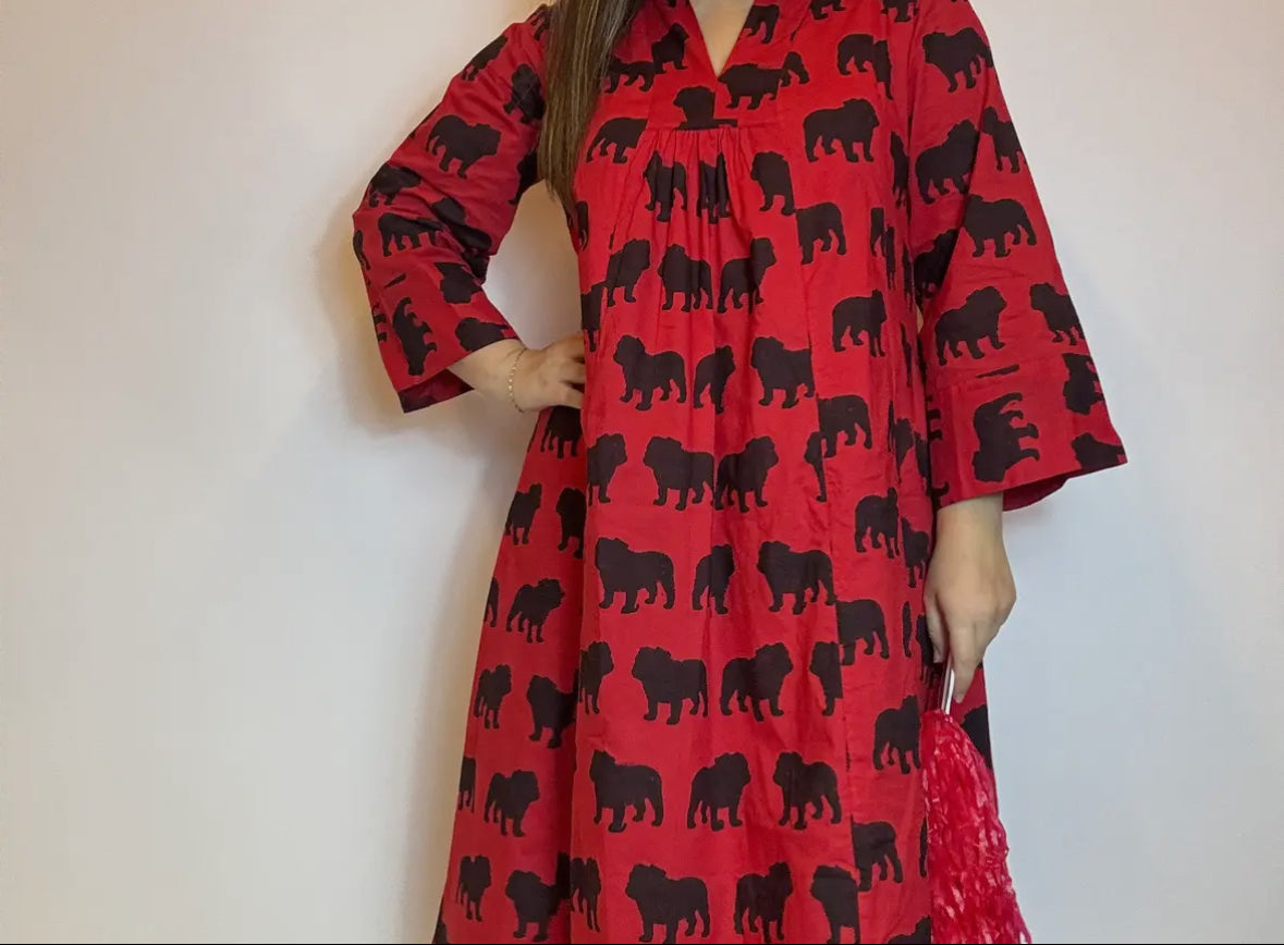 Classy Bulldog Caftan Dress