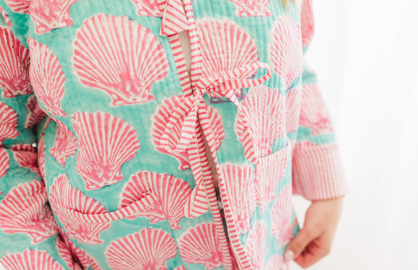 Sanibel Pink Shell | Ruffle Bow Jacket