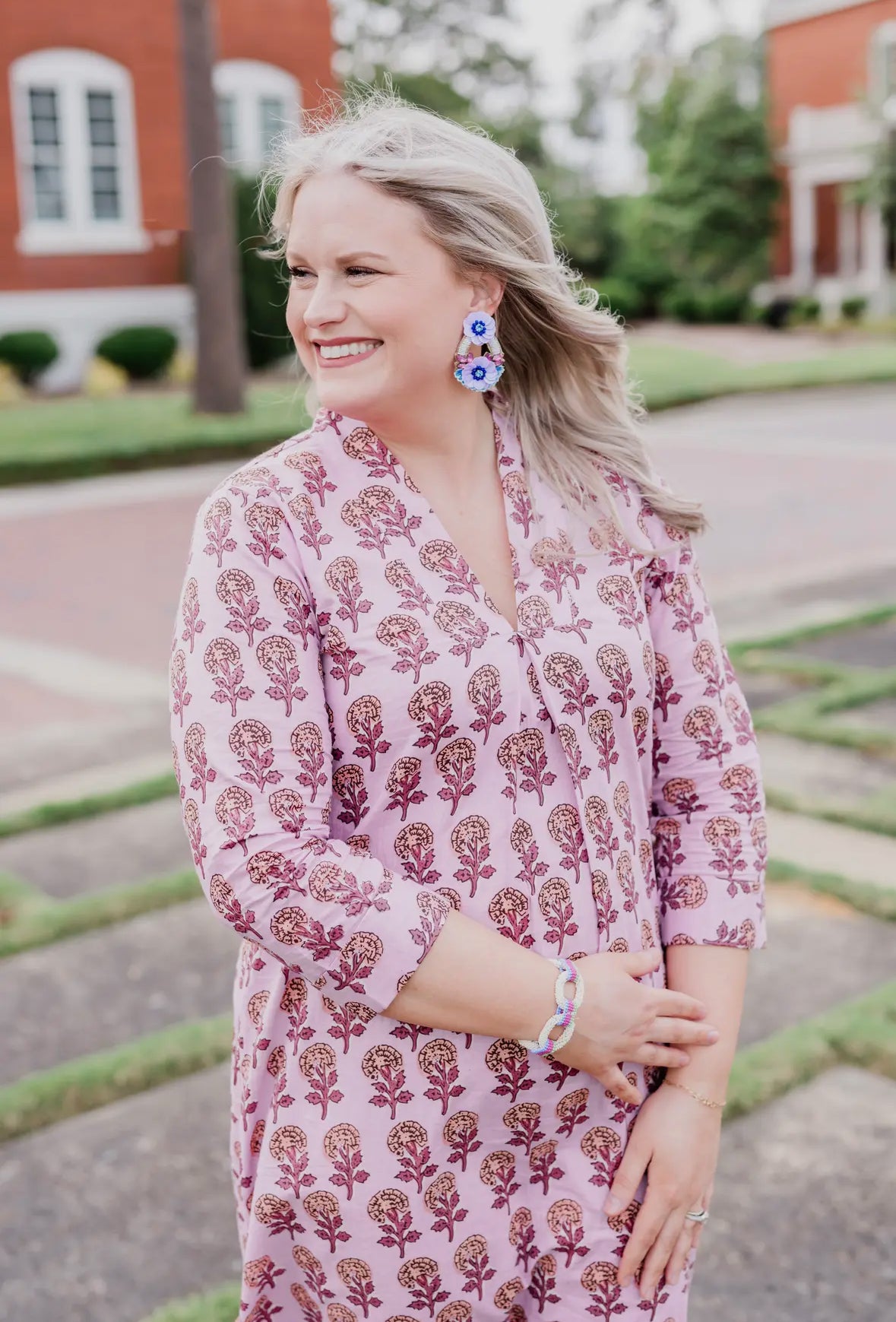 Purple Blooms Caftan Dress