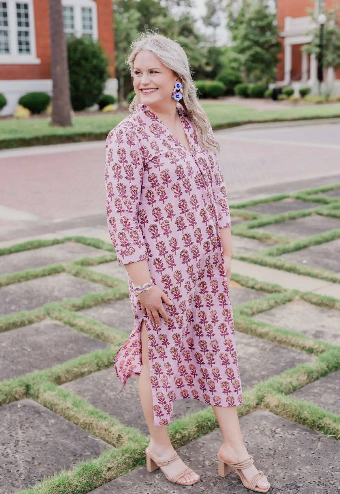 Purple Blooms Caftan Dress