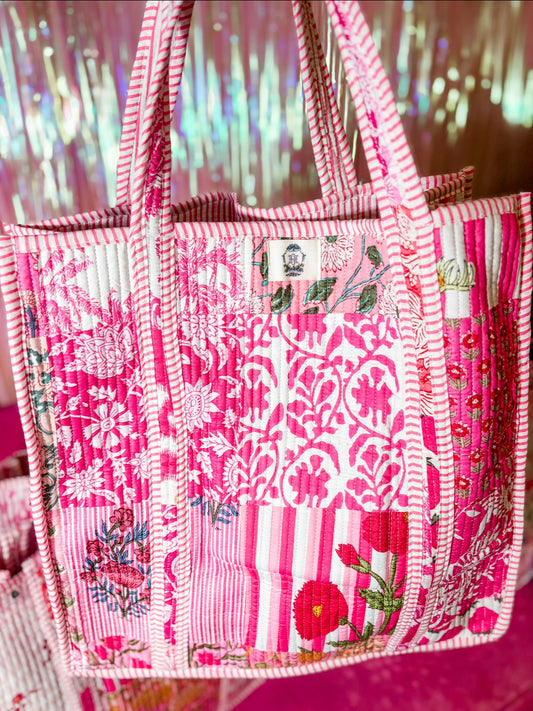 Pink City Regular Quilted Tote Bag