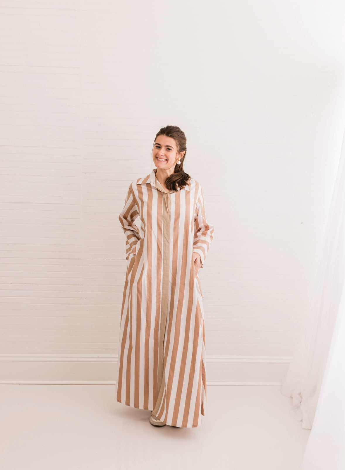 Beach Stripe Cabana Caftan Dress