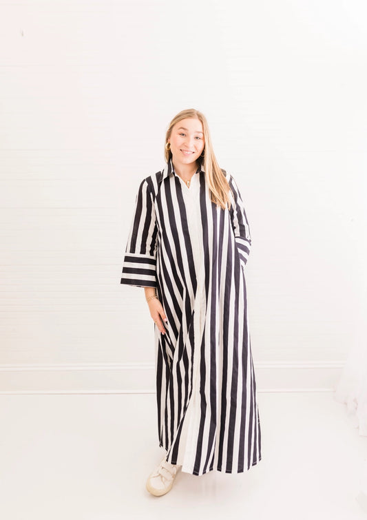 Rosemary Stripe Cabana Caftan Dress 