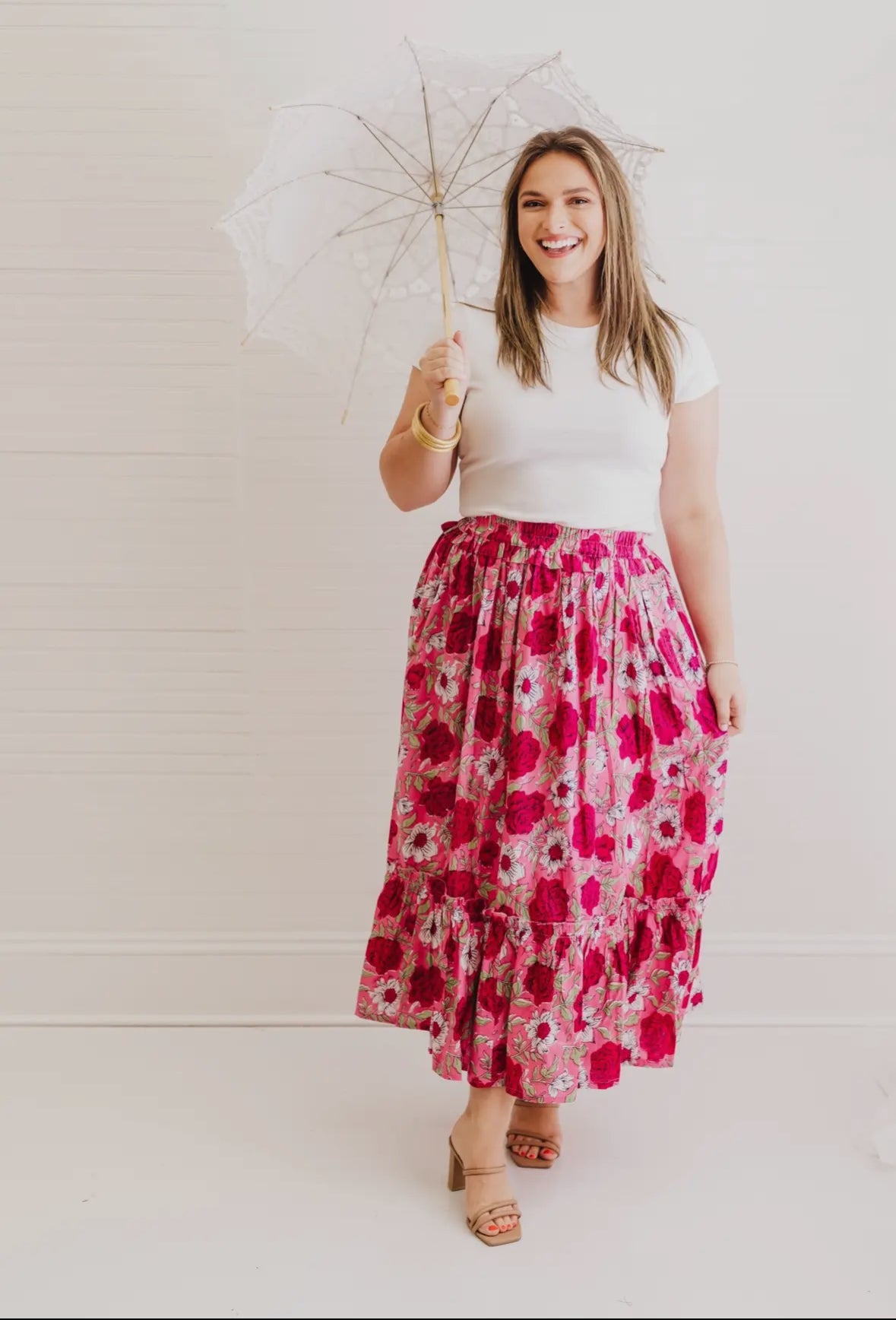 Carnation Lily | Ruffle Maxi Skirt