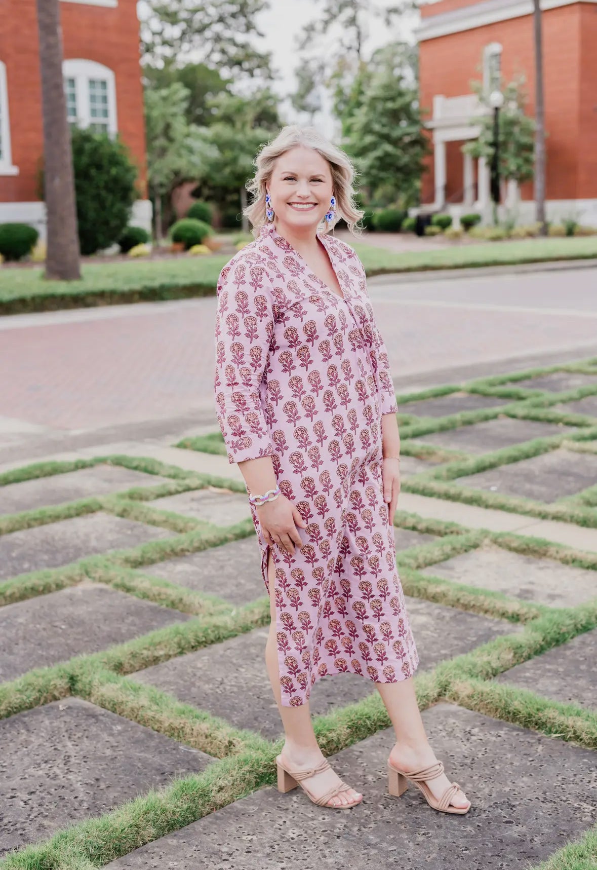 Purple Blooms Caftan Dress