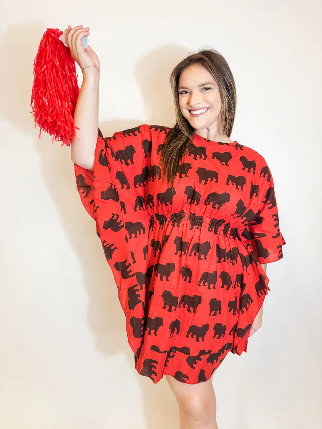 Classic Bulldog Ruffle Caftan Dress