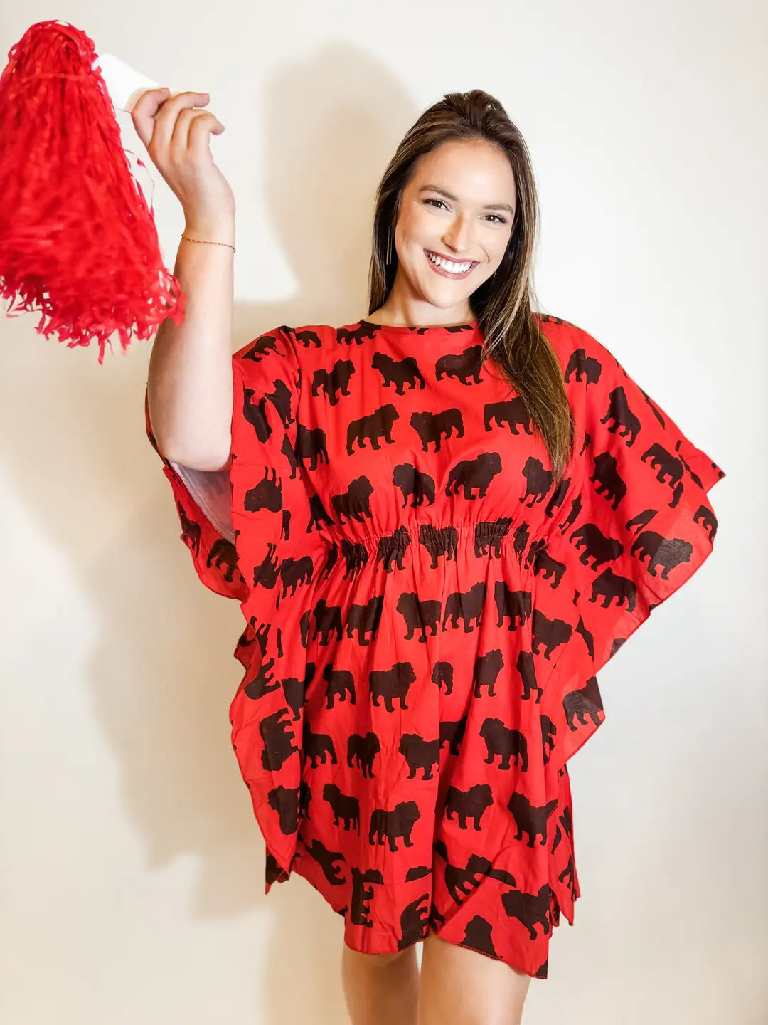 Classic Bulldog Ruffle Caftan Dress