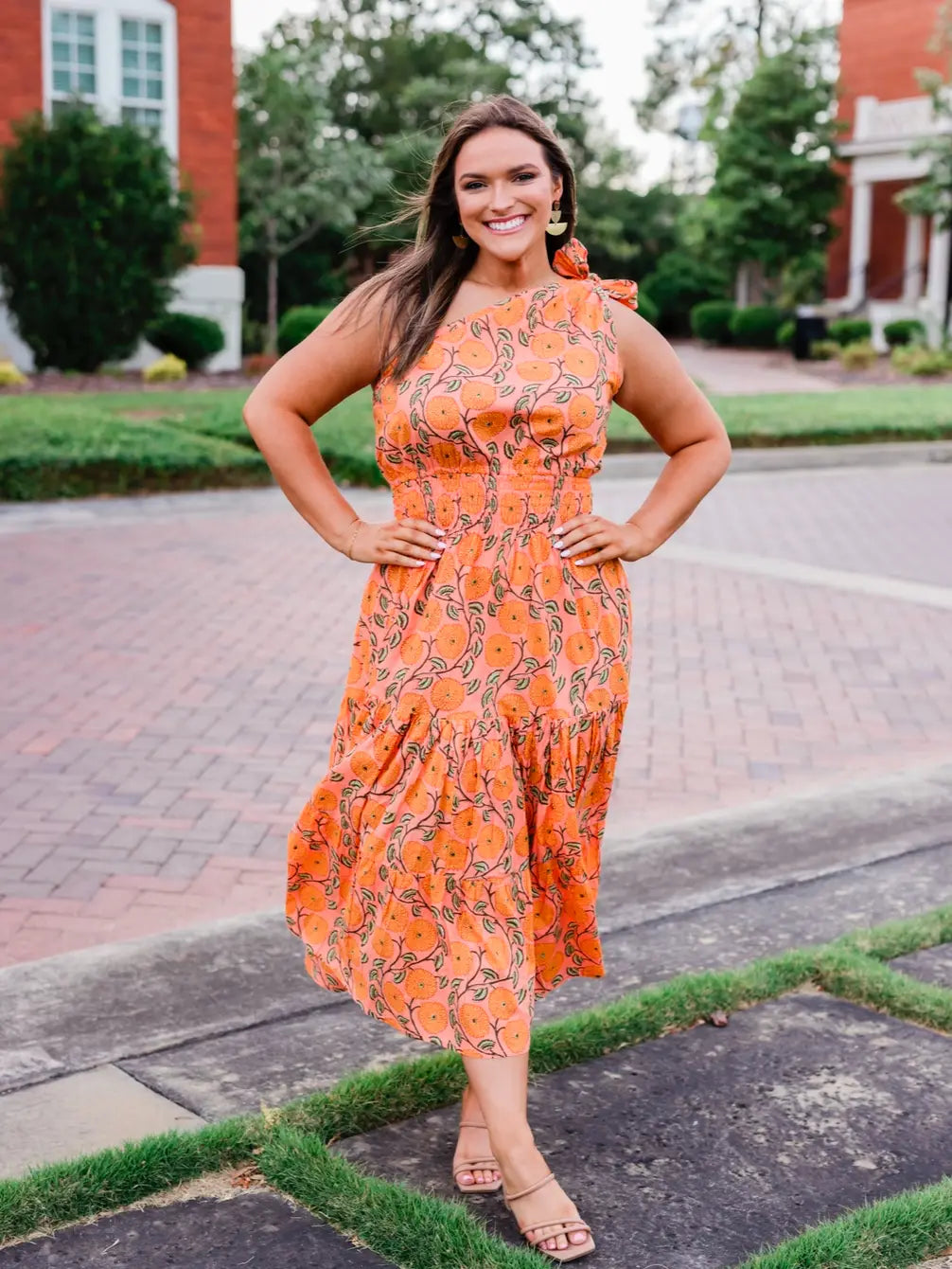 One Shoulder Block Print Dress - Wholesale for Boutique Stores