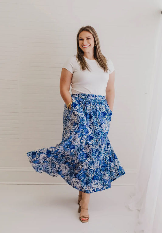 Field of Dreams Ruffle Maxi Skirt