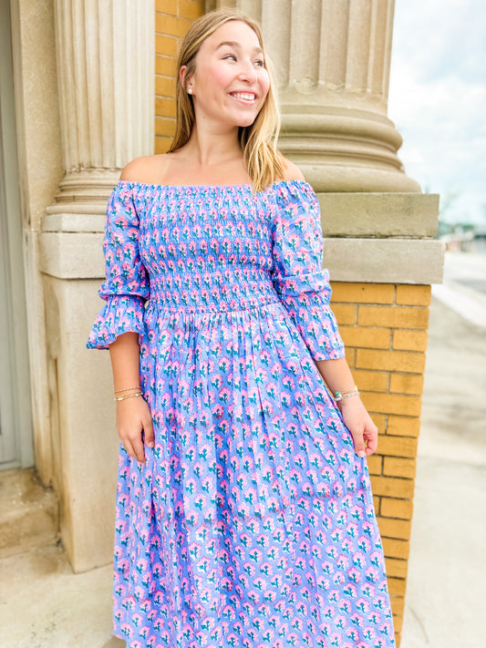 Pink Blossom Flounce Resort Dress