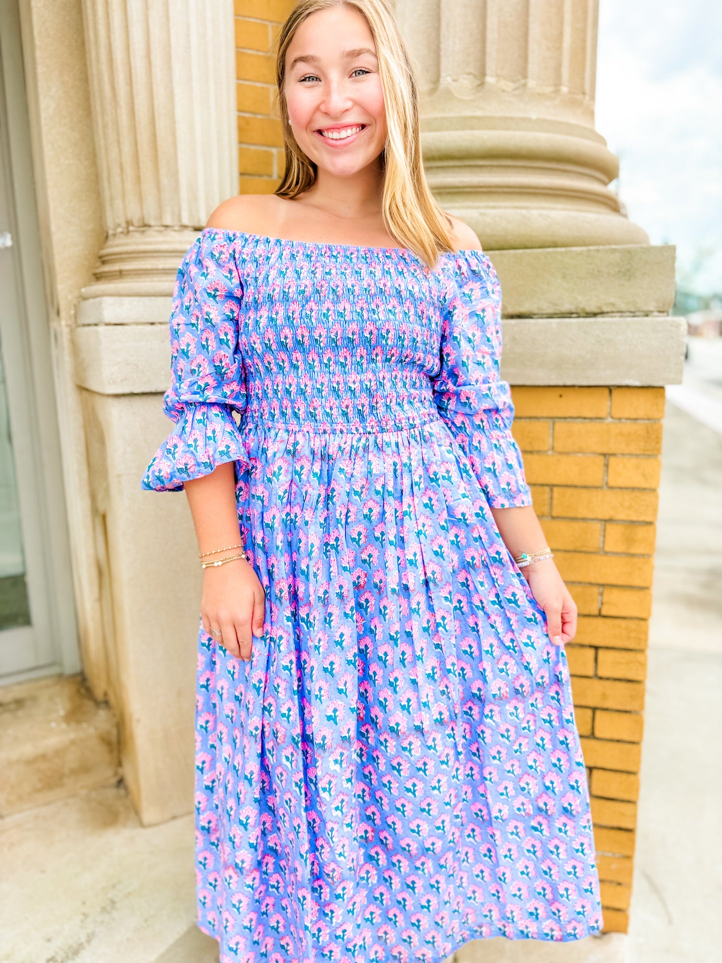 Pink Blossom Flounce Resort Dress