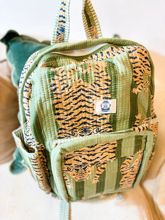 Sage Eye of the Tiger Quilted Backpack 