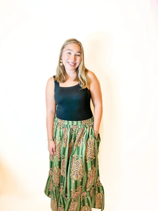 Sage Eye of the Tiger Maxi Skirt